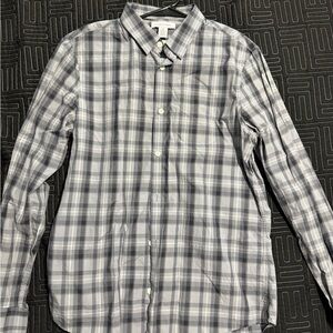 Men's Gray Plaid Shirt